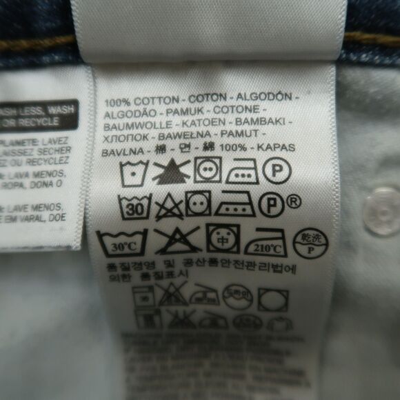 Levi's 514 Jeans Mens Size 38x32 Dark Blue Classic Straight 100% Cotton Denim - Picture 9 of 16